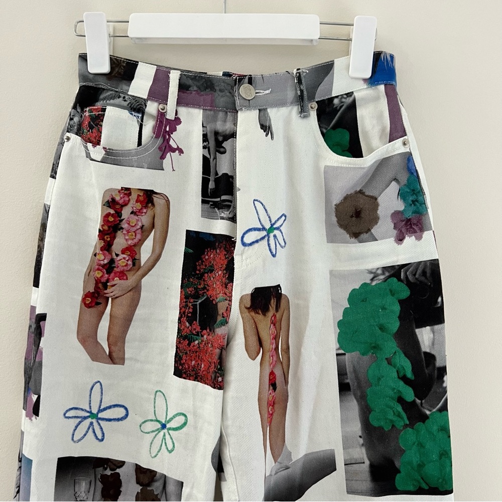 With jean pants